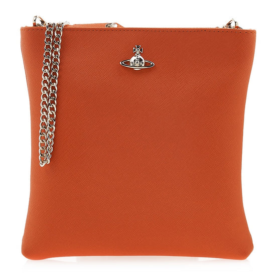 Vivienne Westwood Orange Squire Square Crossbody With Chain