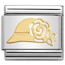 Nomination Outlet Classic Madame Hat In Stainless Steel & 18k Yellow Gold Link Charm