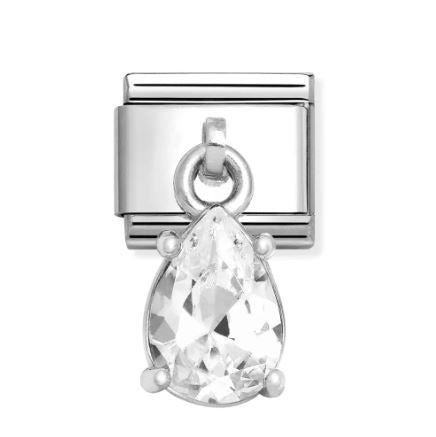 Nomination Classic Silver Zirconia Teardrop Pendant Charm