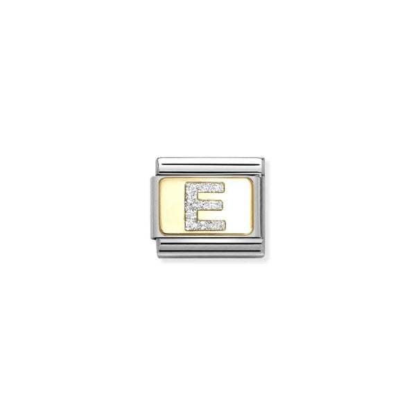 Nomination Classic Link Glitter Letter E