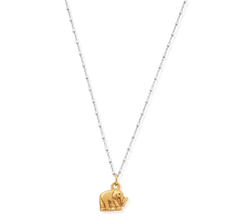 ChloBo Mixed Metal Delicate Cube Elephant Necklace