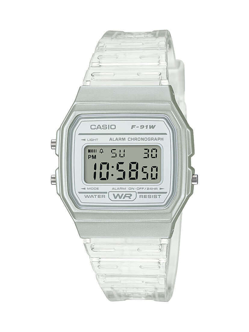 Casio Vintage Classic Clear Skeleton Resin Digital Watch F-91WS-7EF