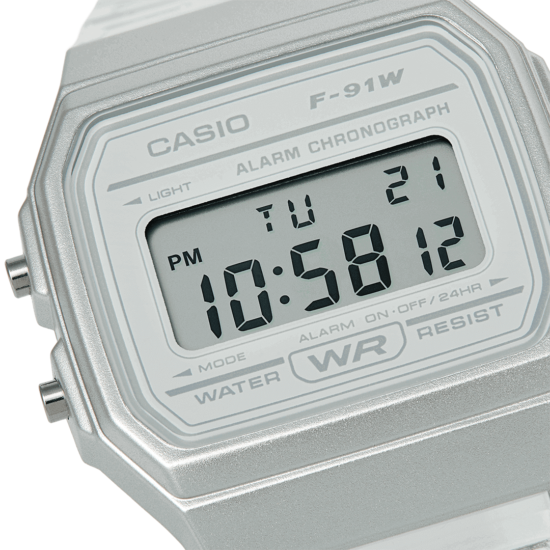 Casio Vintage Classic Clear Skeleton Resin Digital Watch F-91WS-7EF