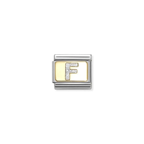 Nomination Classic Link Glitter Letter F
