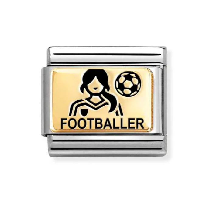 Nomination Classic Gold Female Footballer Charm