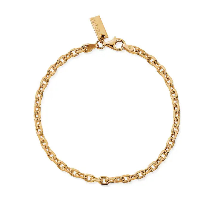 ChloBo Men's Gold Tone Anchor Chain Bracelet