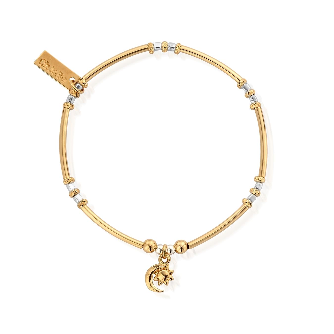 ChloBo Mixed Metal Dainty Moon & Sun Bracelet