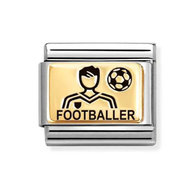 Nomination Classic Gold Male Footballer Charm