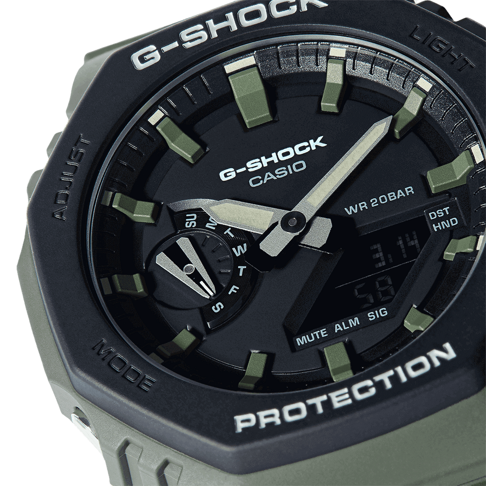 
                      
                        Casio G-Shock Green Layered Bazel Watch
                      
                    