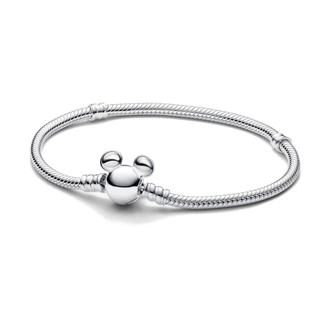 Pandora Disney Mickey Mouse Clasp Moments Snake Chain Bracelet