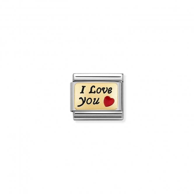 Nomination Classic Link I LOVE YOU with Red Heart
