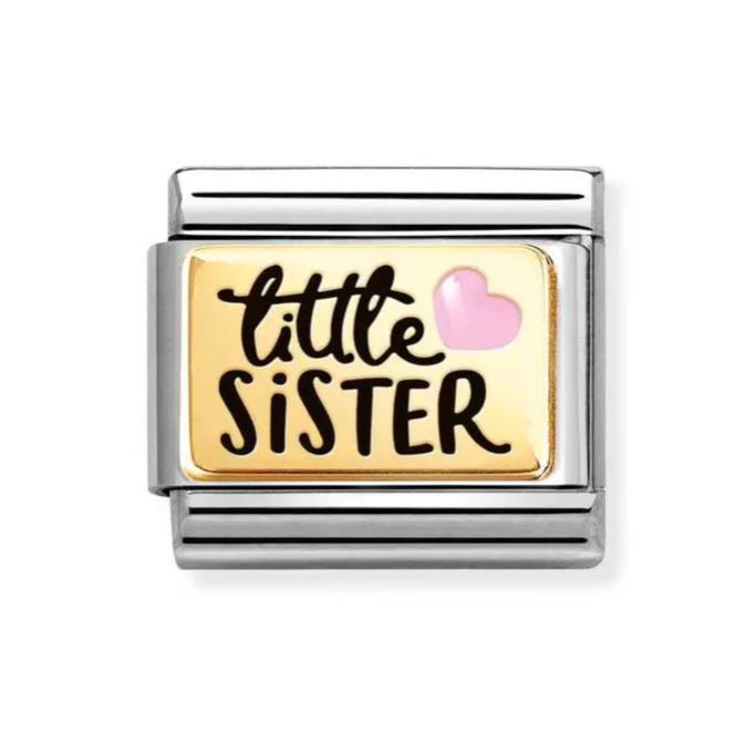 Nomination Classic Link LITTLE SISTER with Pink Heart