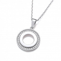 Coe & Co Sterling Silver Circle of Life CZ Pendant with Chain