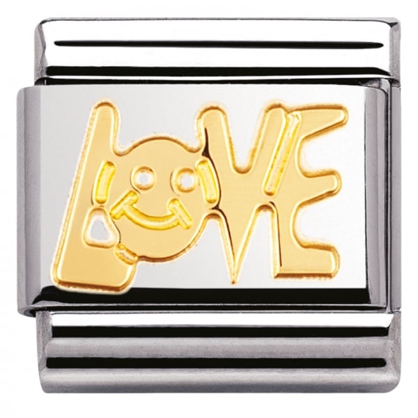 Nomination Love Charm Yellow Gold Smiley Face