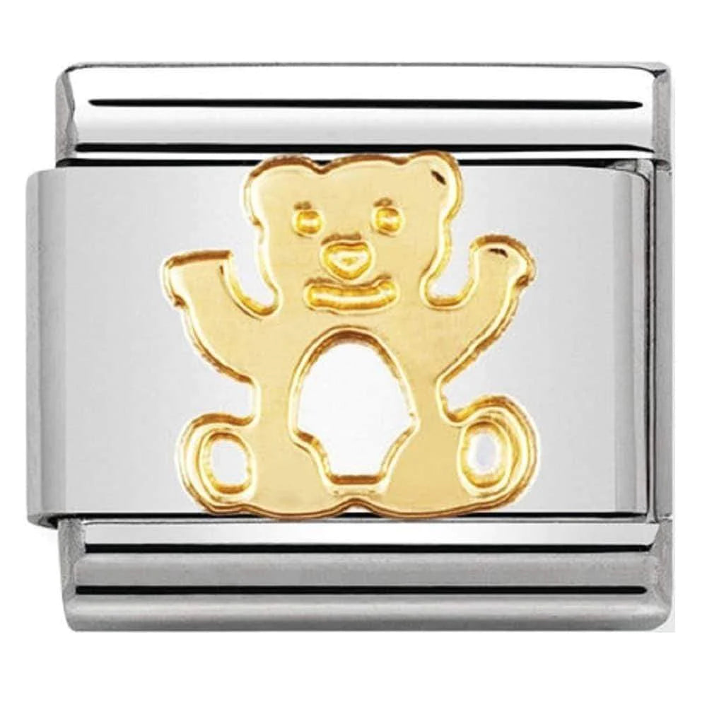 Nomination Classic Yellow Gold Charm Plain Gold Bear