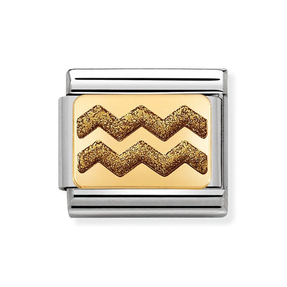 Nomination Classic 18ct Yellow Gold Glitter Gold Zig-Zag Link Charm