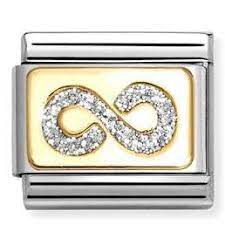 Nomination Classic Gold Glitter Infinity Charm