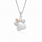 Clogau Paw Prints Sterling Silver Pendant with Topaz