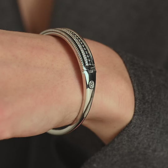 Ti Sento Structure Bangle Silver