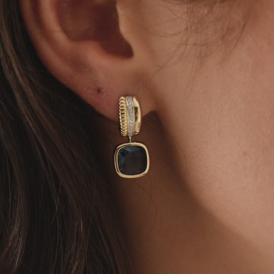 Ti Sento Blue Cushion Structure Hoops