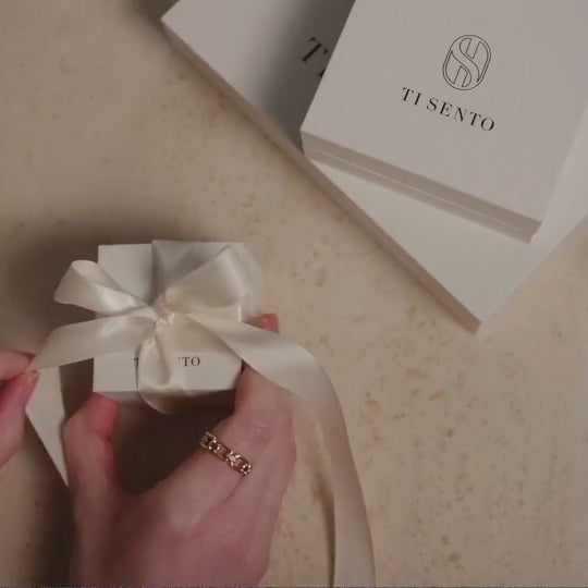 Ti Sento Heart Necklace With Starburst Detail