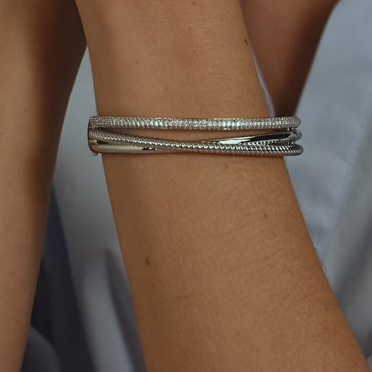 Ti Sento Zirconia Structure Bangle