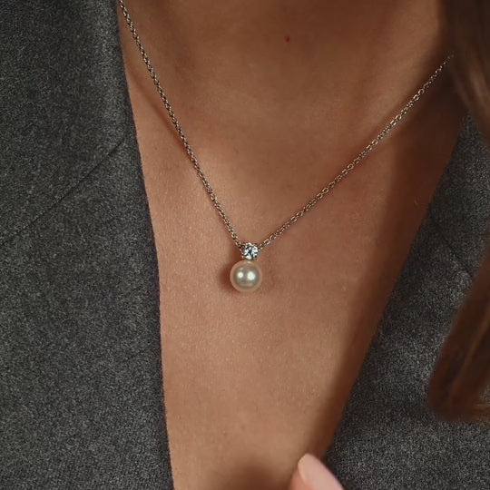 Ti Sento Zirconia Pearl Necklace