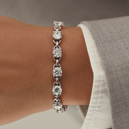 Ti Sento Zirconia Link Bracelet Silver