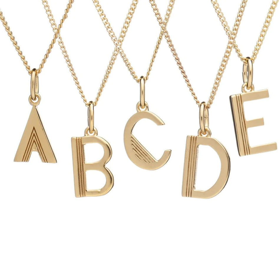 Rachel Jackson Sterling Silver Yellow Gold Initial Necklace: Letter A