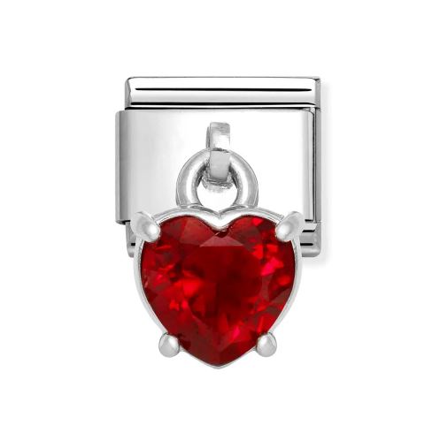 Nomination Classic Silver Red Zirconia Heart Pendant Charm