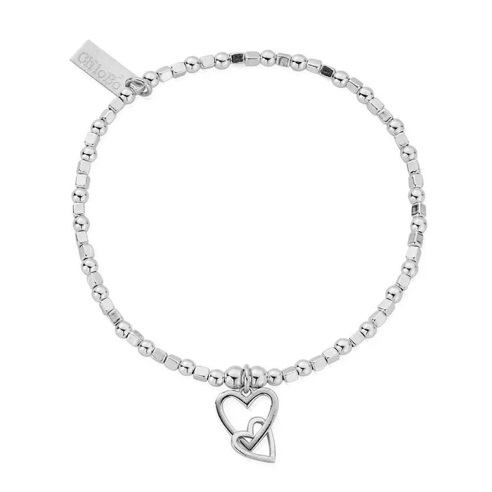 ChloBo Mini Cube Interlocking Love Heart Bracelet