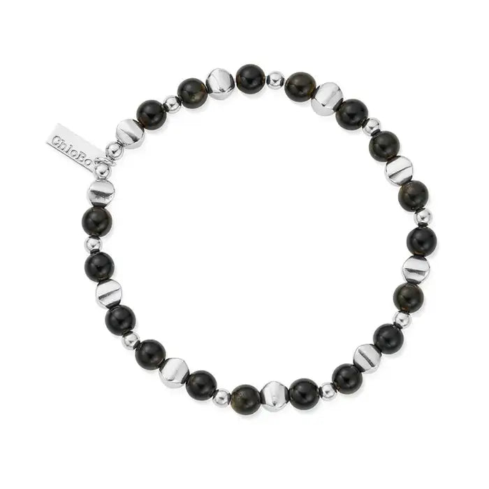 ChloBo Men's Golden Obsidian Bullet Bracelet