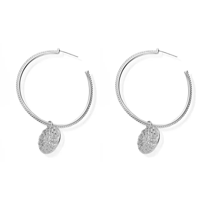 Chlobo Moon Flower Hoop Earrings