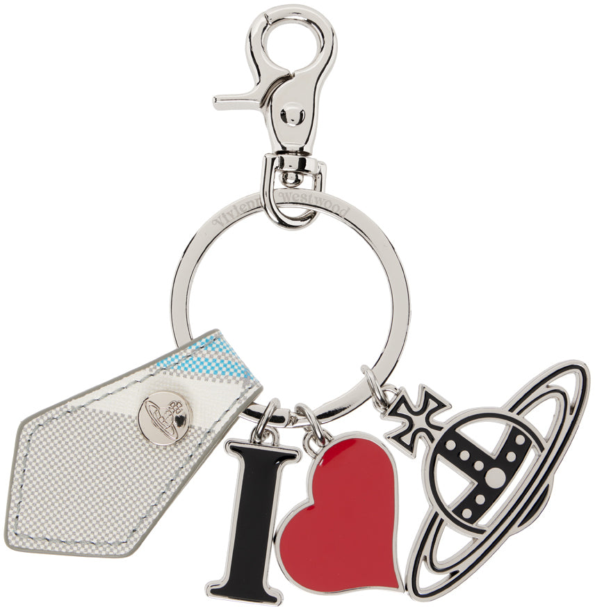 Vivienne Westwood Madras Check I Love Orb Keyring