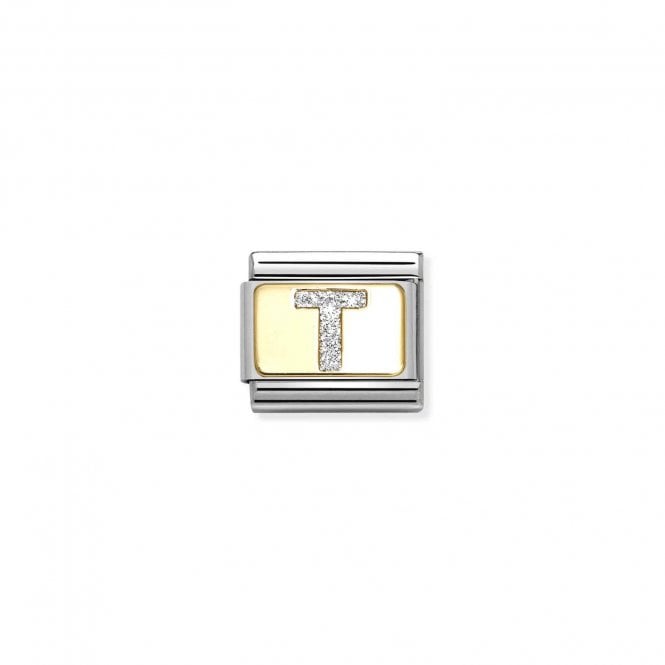 Nomination Classic Link Glitter Letter T