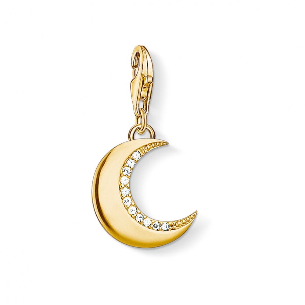 Thomas Sabo Gold Plated Protective Moon Pendant Charm