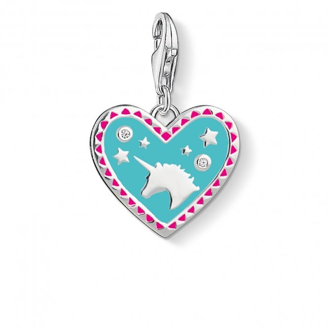 Thomas Sabo Silver Zirconia Turquoise Unicorn Charm 1470-041-17