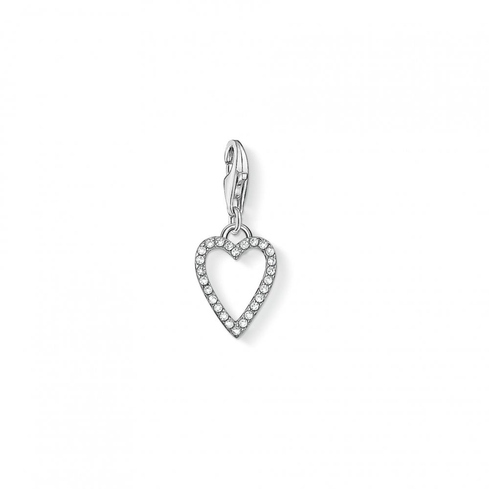 Thomas Sabo Sterling Silver Cut-out Zirconia Heart Pendant Charm