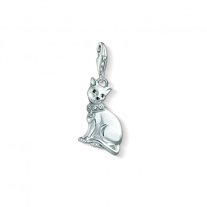 Thomas Sabo Sterling Silver Siamese Cat Pendant Charm