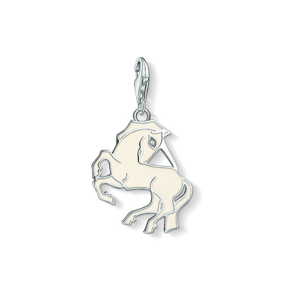 Thomas Sabo Sterling Silver Zirconia White Unicorn Pendant Charm