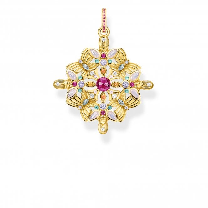 Thomas Sterling Silver Multicoloured Butterfly Pendant