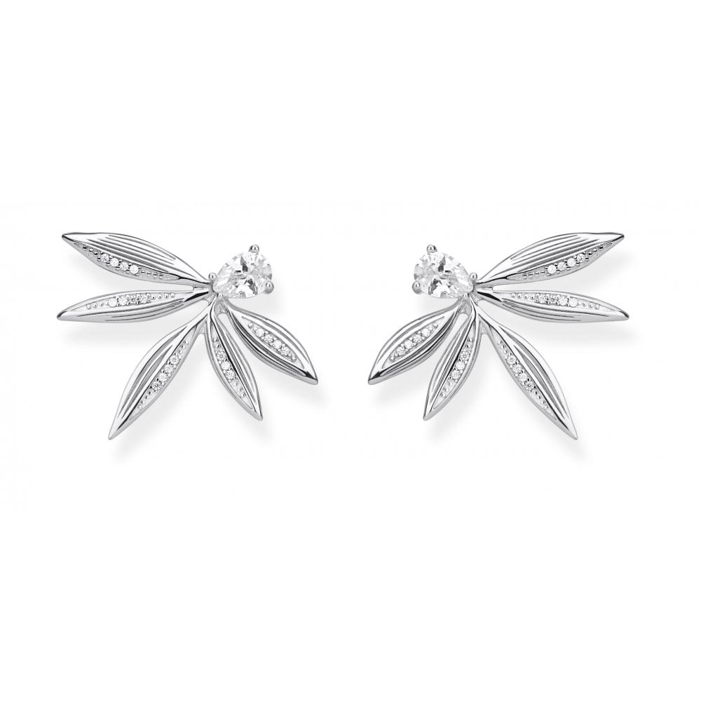 Thomas Sabo Sterling Silver Leaves Stud Earrings