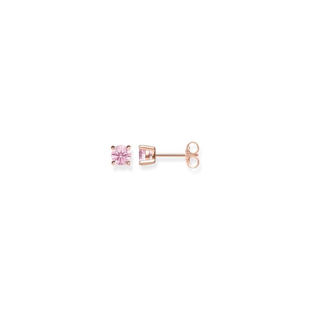 Thomas Sabo Hot Pink Stone Rose Gold Ear Studs