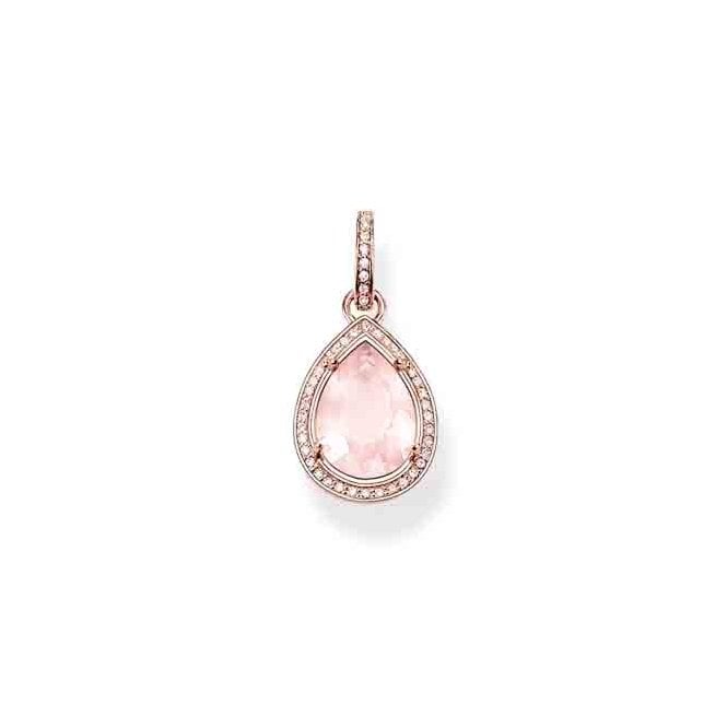 Thomas Sabo Rose Gold Rose Quartz Zirconia Pendant Charm