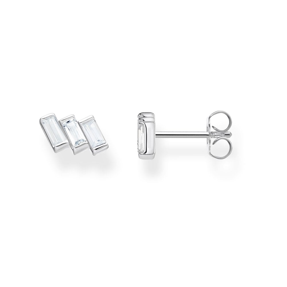 Thomas Sabo White Baguette Cut Zirconia Ear Studs