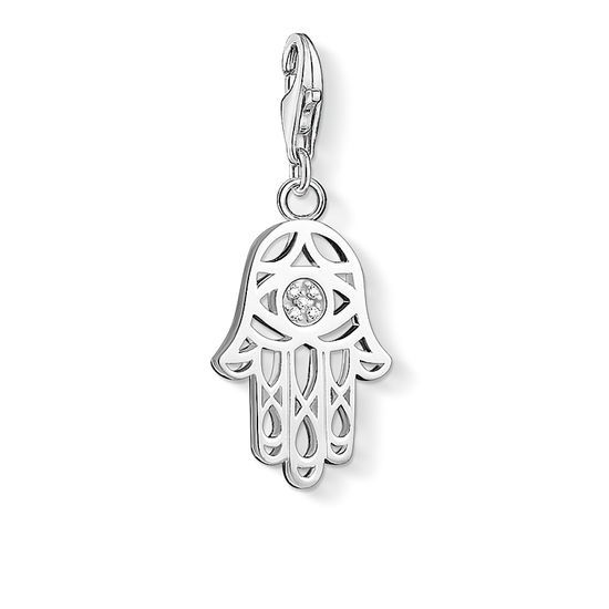 Thomas Sabo Diamond Sterling Silver Hand Of Fatima Pendant Charm