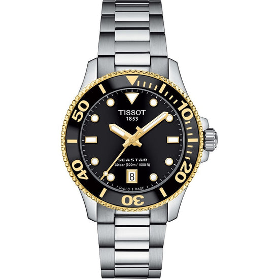 TISSOT Seastar 1000 Black Dial 36mm Quartz Diver's Watch T1202102105100