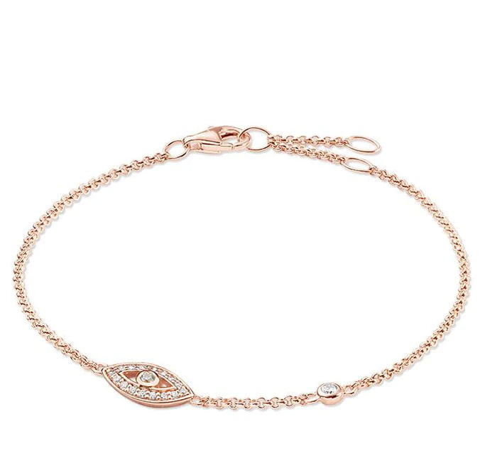 THOMAS SABO Sterling Silver Gold Plated Rose Gold Zirconia Bracelet