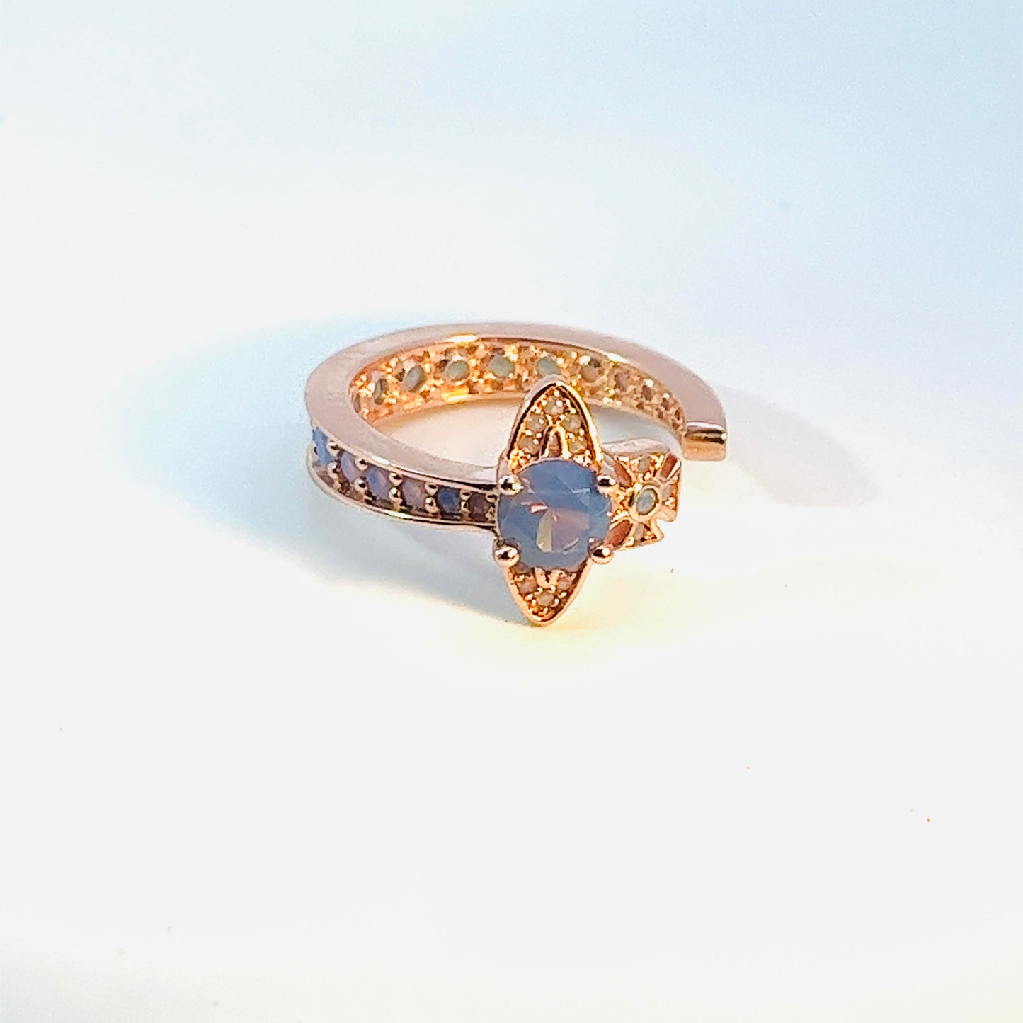 Vivienne Westwood Maitena Rose Gold Tone and Smoky Lavender CZ Ring