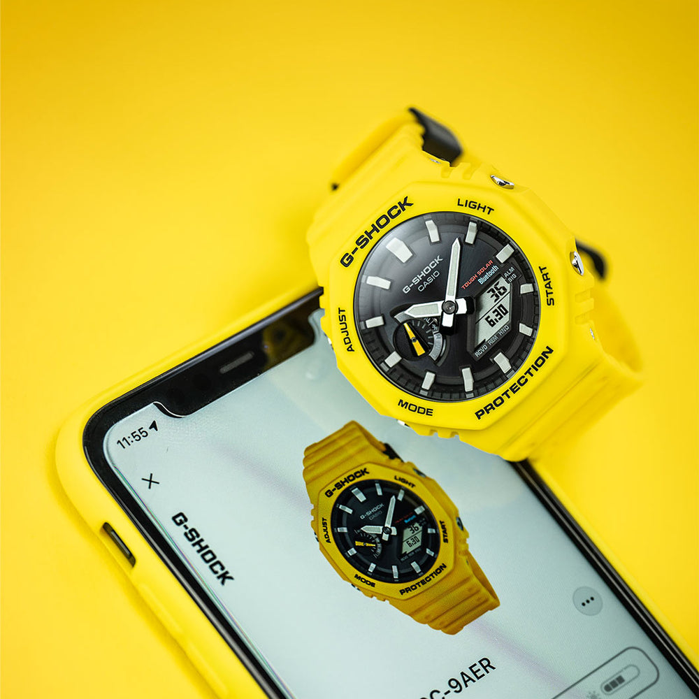 
                      
                        Casio G-Shock Bluetooth®Solar 2100 Series Yellow Watch
                      
                    